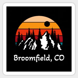 Retro Broomfield Colorado Sunset and Mountains Sticker